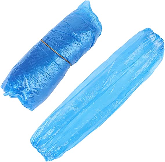 Одноразовые рукава на руку, водонепроницаемые Прочные Полиэтиленовые нарукавники с эластичным синим покрытием