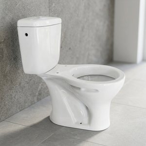 Ensemble WC en céramique à deux pièces, à siphon en S, à double chasse, à poser au sol, d'origine Gujarat - Product Image 1