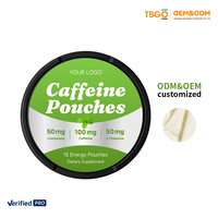 Emballage personnalisé Sachets énergétiques à la caféine et L-théanine Saveurs menthe et fruits Dosage en poudre Complément alimentaire pour adultes Modèle Caféine