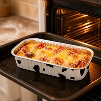 Conteneur en aluminium pour friteuse à air, résistant à la chaleur, qualité alimentaire avec couvercle, pour emballage de plats à emporter et barbecue, logo personnalisé, directement de l'usine