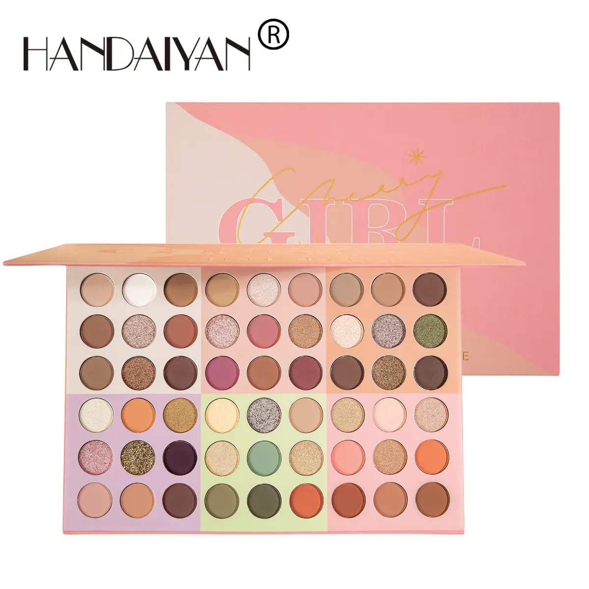 HANDAIYAN Eyeshadow Kosmetik 54 Warna Eyeshadow Matte Shimmer Eye Shadow Palet Glitter Pigmen Tahan Air Mata Alat Make Up