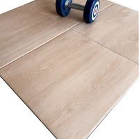 Revêtement de sol de gym en caoutchouc EPDM à grain de bois, dalles de protection antichoc pour fitness, style bois, plancher de danse facile à nettoyer