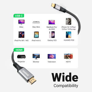 Câble <span class=keywords><strong>USB</strong></span> C vers <span class=keywords><strong>HDMI</strong></span> 4K/30HZ compatible ordinateur portable/tablette/Smartphone/PS4/5 prend en charge le convertisseur C de cellule de projecteur 3DHDReARC/utilisation de bureau - Product Image 2
