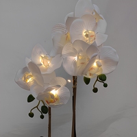 Bunga Phalaenopsis Artifisial Simulasi Tinggi Ramah Lingkungan dalam Pot Putih untuk Dekorasi Rumah Natal, Pernikahan, Paskah, Bahan Plastik