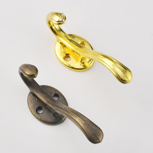 Crochets muraux minimalistes modernes, crochet simple en fonte, finition bronze antique doré, pour manteaux et chapeaux, à fixer derrière les portes et sur les murs - Product Image 3