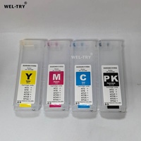 Cartouche d'encre rechargeable WEL-TRY pour traceur HP72 70 727 728 730 745 746 Designjet T790 T1708 T920 T830 T730 T1600 Z2600 Z5600