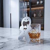 Décapsuleur en forme de bonhomme en pain d'épices mignon, en acier inoxydable, ornement de bureau pour la décoration de table de Noël saisonnière à la maison, vente en gros