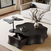 Table basse de salon haut de gamme durable, design élégant, structure métallique moderne, luxe, noire, pour hôtel, rangement, mobilier de maison