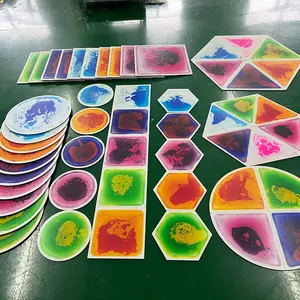 Manufactory Customized Autism Kids Flooring Tiles Sensory Jelly Floors Motion Liquid Tile Gel Filled Kindergarten 3D Puzzle Mat