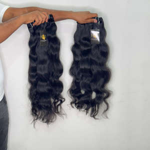 Cheveux vierges indiens non traités, cuticules alignées, 100 % naturels, bruts, qualité vison, extensions de cheveux humains vierges pour revendeurs - Product Image 1