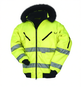 Blouson de travail haute visibilité classe 2, imperméable, orange, réfléchissant, avec col en fourrure, prix abordable 2026 - Product Image 1