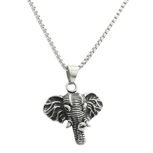 yunnique <b>Elephant</b> Pendant Necklace Stainless Steel Men's Animal Shape Fashion Jewelry Geometric Design Trendy Punk Style - Product Image 5