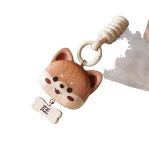 Llavero de madera Wangwang Shiba Inu con monedero, regalo portátil para jardines, oficinas y templos - Product Image 5