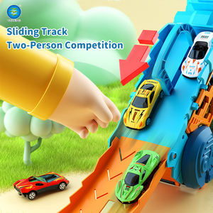 Camion de transport de dinosaures portable YICHENG, jouet à fente, piste pliable en plastique, transporteur pour 6 voitures en alliage coulissant pour enfants, garçons - Product Image 3