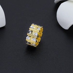 Bague de mariage pour femme en or plaqué 24 carats, design populaire, double couleur - Product Image 6