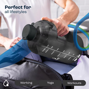 Botella de Agua Deportiva de Plástico de Gran Capacidad a Prueba de Fugas con Marcador de Tiempo para Entusiastas del Fitness - Product Image 6
