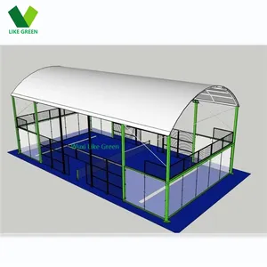 2024 Hot Sale Panoramic Padel Tennis Court And Waterproof Padel Tennis Court Cover Together.