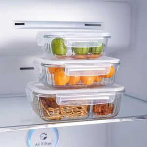 Nouvelle boîte de rangement transparente en verre pour réfrigérateur, écologique, avec classification des aliments, logo personnalisé - Product Image 2