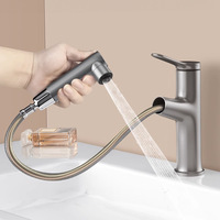 Robinet de cuisine moderne en laiton, monocommande, avec douchette extractible, rotatif, avec cartouche céramique, finition brossée imitation fil de fer