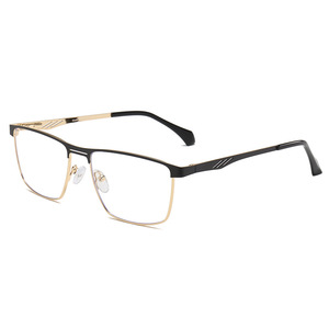 Marcos de especificaciones de moda para hombres Anti azul claro marrón ceja aleación de oro marco cuadrado elasticidad bisagra Monturas Para Gafas - Product Image 4