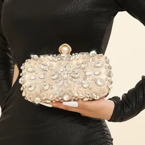 Floral Diamond Beads Clutch Designer Hand Bag Luxury Crystal Handbag Rhinestones Sequin Leopard Print Banquet Evening Bag