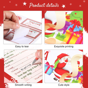 15 set lettera a babbo natale Kit di scrittura regali di natale biglietti di natale lettera confezione di carta con adesivo Postmark capodanno - Product Image 3