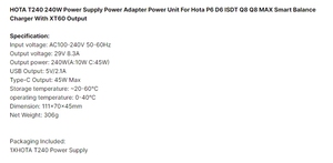 อะแดปเตอร์แปลงไฟ HOTA T240 240W สำหรับเครื่องชาร์จเครื่องบิน D6 PRO P6 <span class=keywords><strong>ISDT</strong></span> Q6 <span class=keywords><strong>Q8</strong></span> - Product Image 6