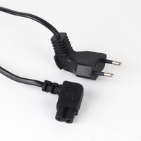 VDE 250V 2 broches noir 220 ~ 250v prise à usage domestique H03VVH2-F /H05VVH2-F 3 broches cordon d'alimentation électronique EU deux fils de prise ronds