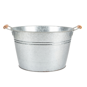 Large White <strong>Galvanized</strong> Metal Oval Eco-Friendly Bucket Party Drink Towel <strong>Tub</strong> - Product Image 4