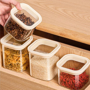 Frasco Cuadrado de Vidrio de Borosilicato Hermético y Apilable con Tapa de Vidrio Transparente para Almacenar Especias, Dulces y Mucho Más - Product Image 1