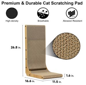 Sıcak satış Modern klasik duvara monte kedi tırmalama tahtası ahşap oluklu çan topu kedi tırmalama cihazı - Product Image 3