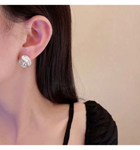 Pendientes de Perlas Geométricas con Diseño de Gota de Aceite Francés para Mujeres y Niñas, Joyería al por Mayor - Product Image 3