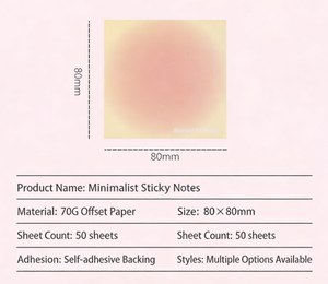 กระดาษโน้ตแบบมีกาวในตัว ลายไล่สี สไตล์อินสตาแกรม แบบมินิมอล ญี่ปุ่น สวยงาม คุณภาพสูง ปรับแต่งได้ - Product Image 6