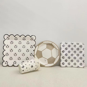 DAMAI Ensemble de vaisselle de fête sur le thème du sport Assiettes, gobelets et serviettes en papier jetables sur le thème du football pour fête d'anniversaire d'enfants 8 invités - Product Image 1