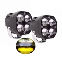 Auto double rangée ambre blanc 4x4 Led feux de brouillard de conduite dosettes Bar Commercial hors route 3 pouces lampe latérale Lesar Led lampe de travail pour voiture
