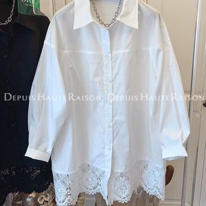 Camicia da Donna Estiva 2026 Nuova Collezione, Stile Retrò Elegante, a <span class=keywords><strong>Maniche</strong></span> <span class=keywords><strong>Lunghe</strong></span>, Vestibilità Ampia con Inserti in <span class=keywords><strong>Pizzo</strong></span> - Vendita all'Ingrosso per Boutique - Product Image 2