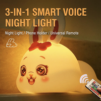 Lampe de nuit en silicone mignonne, lumière LED pour enfants, bébé, toucher doux, intensité réglable, idée cadeau pour le sommeil