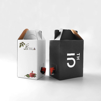 Boîte en carton personnalisée avec bec verseur pour emballage Bag-in-Box de boissons, vin, jus, liquides 3L 5L 10L 15L