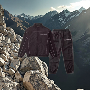 Bộ đồ thể thao nam mới nhất, áo khoác có khóa kéo, thiết kế viền thêu OEM, quần áo thể thao nam, bộ đồ thể thao chống thấm nước - Product Image 5