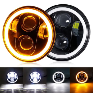 Phare LED <span class=keywords><strong>de</strong></span> 5,75 pouces pour Jeep Wrangler et moto |   60W Angel Eye Halo DRL |   Lampe <span class=keywords><strong>de</strong></span> projecteur tout-terrain à faisceau haut/bas 6000K - Product Image 2