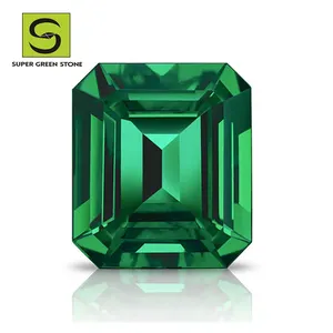 SuperGS SGSLGE02 Synthetic Loose Blue Emerald Alexandrite Ruby Colorful Created Loose Lab Grown Emerald Gemstone