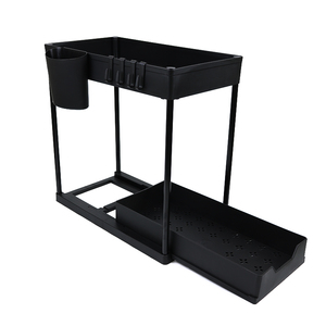 2-tầng trượt Tủ tổ chức dưới bồn rửa chén lưu trữ giá cho nhà bếp công cụ nhà kéo ngăn kéo gia vị kệ làm bằng nhựa bền - Product Image 5