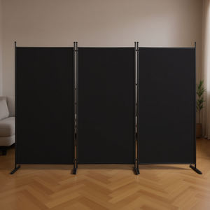 Divisorio Minimalista a Tre Pannelli 6FT Nero, Schermo Pieghevole Opaco con Telaio in Metallo, Decorazione per Interni - Product Image 2