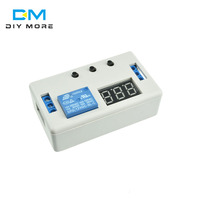 数字 LED 显示延时继电器模块板 DC 12V 控制可编程定时开关按钮盒