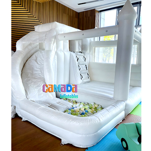 บ้านตีกลับแบบเป่าลมพีวีซีและไวนิลขนาด13x13นิ้วพร้อมสไลด์และหลุมลูกบอลแบบพกพาพร้อมเครื่องเป่าลมขายส่ง - Product Image 3