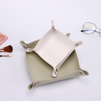 Plateau pliant en cuir personnalisé de haute qualité, boîte de rangement pour bijoux, décoration d'intérieur, couleur et logo personnalisés, impression numérique