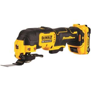 Herramienta oscilante DeWalt de 12V sin escobillas, inalámbrica y multifunción con batería y cargador para cortar madera - Product Image 1