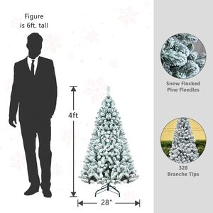 Árbol de Navidad Artificial de Alta Calidad de 1.5m, 1.8m, 2.1m, 2.3m, con Bisagras, de PE/PVC, con Efecto Nieve, Resistente al Fuego y Ecológico - Product Image 2