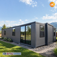 Conteneur pliable de luxe pour habitation préfabriquée 20/30/40 pieds, maison extensible avec 2 chambres, toilettes et cuisine