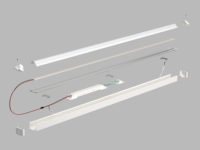 Plafonnier LED moderne 2FT 20W CCT commutable 30K/40K/50K, montage en surface, IP20, corps en alliage d'aluminium, couvercle en PC, utilisation en bureau